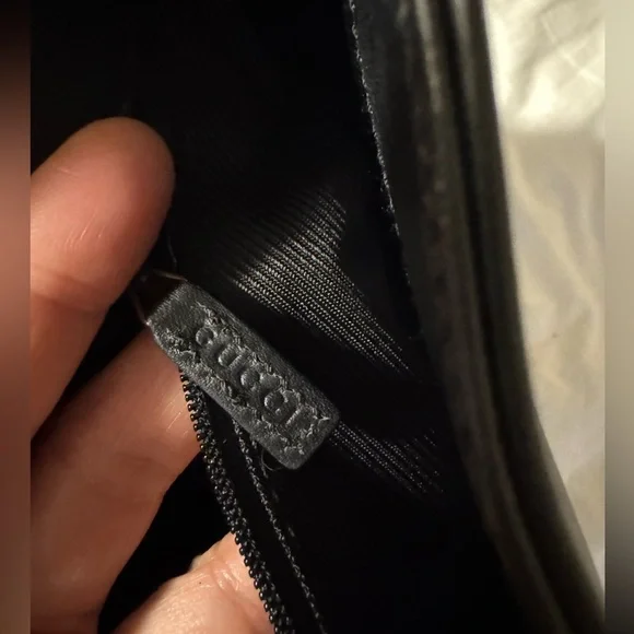 Authentic Gucci black/gray logo canvas shoulder bag - Picture 14 of 17